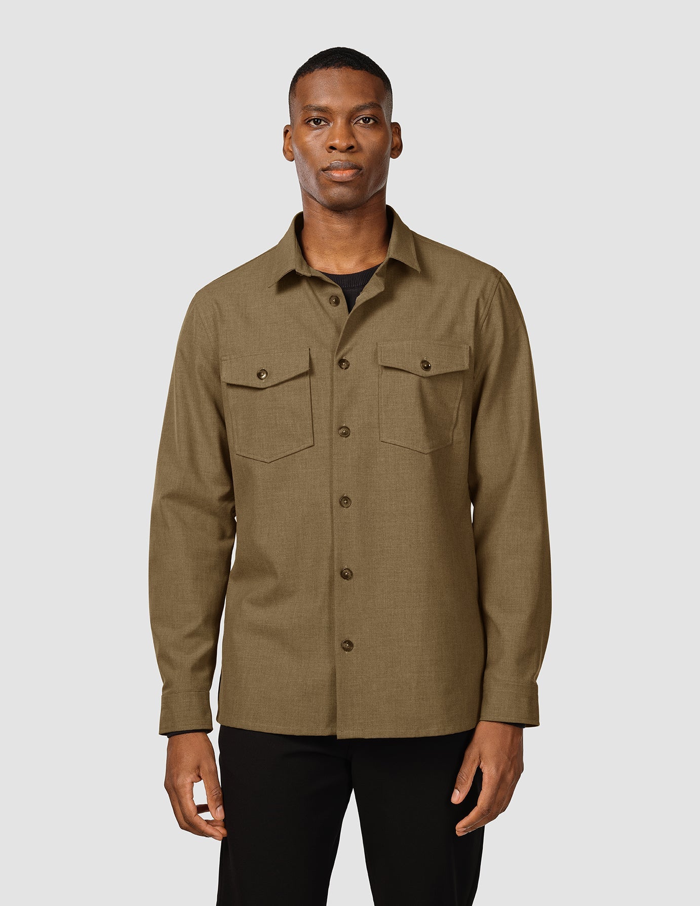 Essential Overshirt Vintage Brown Melange